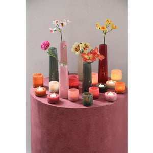 Teelichthalter – Glas Material, Hellrosa Ton, Kristall Design, M – Marsella | PTMD