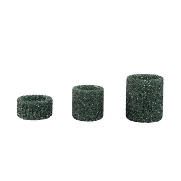 Tealight Holder - Glass Material, Petrol Tone, Crystal Design, M - Marsella | PTMD