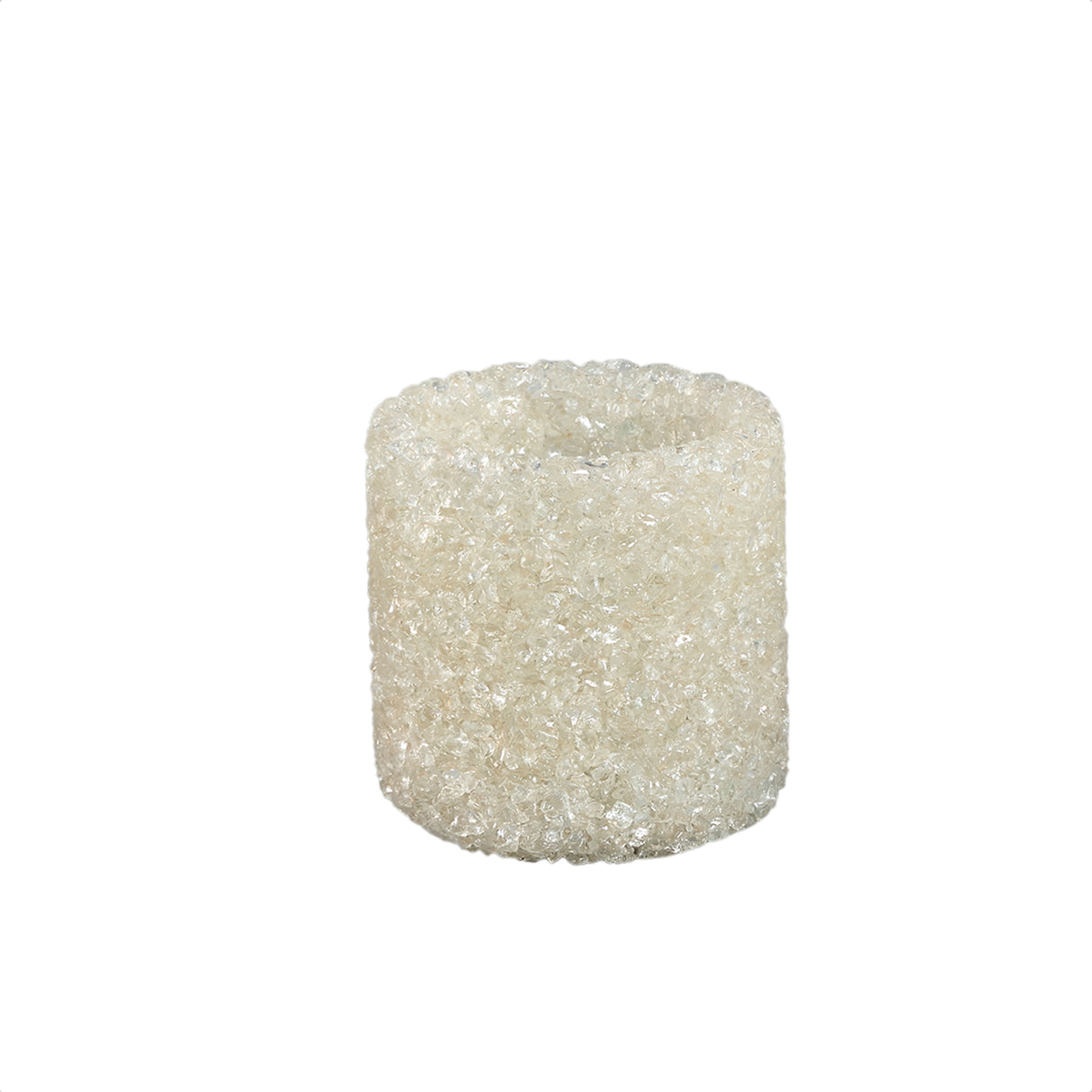 Teelichthalter – Glas Material, Creme Ton, Kristall Design, M – Marsella | PTMD