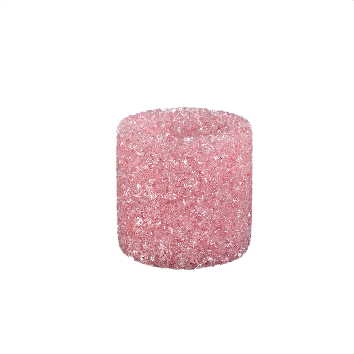 Teelichthalter – Glas Material, Hellrosa Ton, Kristall Design, M – Marsella | PTMD