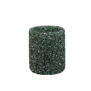 Tealight Holder - Glass Material, Petrol Tone, Crystal Design, L - Marsella | PTMD
