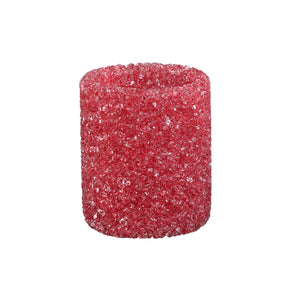 Tealight Holder - Glass Material, Dark Pink Tone, Crystal Design, L - Marsella | PTMD