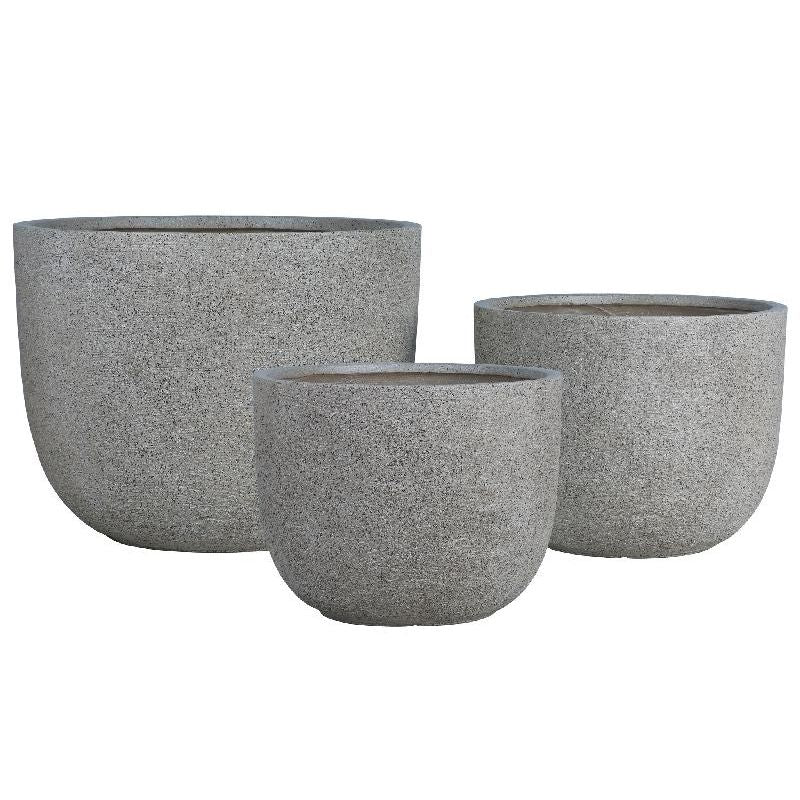 Topf – Struktur Design, Runde Form, GRC Material, Sand, Groß – Delsey | PTMD
