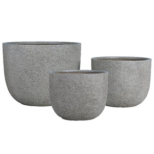 Topf – Struktur Design, Runde Form, GRC Material, Sand, Groß – Delsey | PTMD