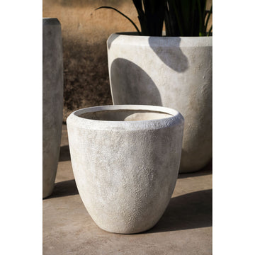 Pot – cream finish, GRC material, round shape, set of 4 – Dashima | PTMD