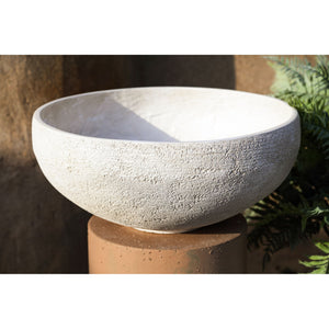 Topf – Runde Schalenform, GRC Material, Creme Finish, Niedrig – Dashima | PTMD