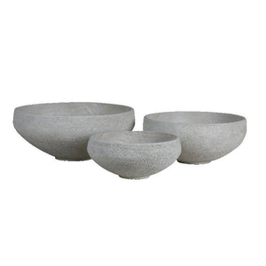 Topf – Runde Schalenform, GRC Material, Creme Finish, Niedrig – Dashima | PTMD
