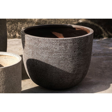 Flower Pot – brown surface, textured look, handmade, set of 4 – Delsey | PTMD