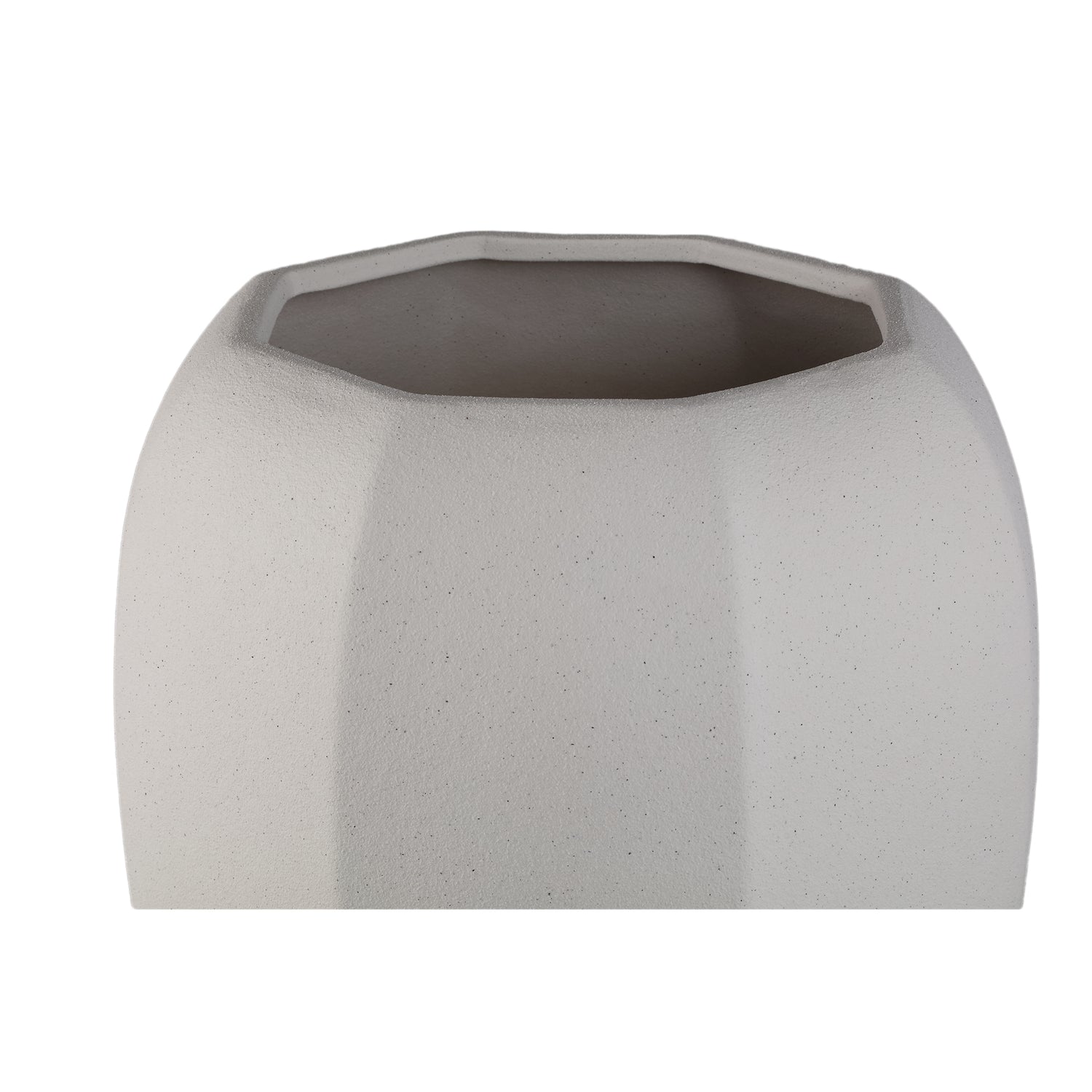 Pot – Ceramic Material, Octagonal Shape, Cream Finish – Myrick | PTMD