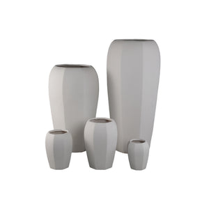 Pot – Ceramic Material, Octagonal Shape, Cream Surface, L – Myrick | PTMD