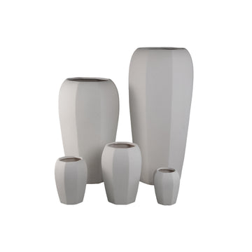 Pot – Ceramic Material, Octagonal Shape, Cream Finish – Myrick | PTMD