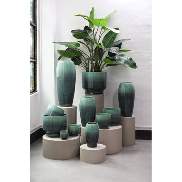 Pot – Ombre Design, Ceramic Material, Turquoise Color, XXS – Kyer | PTMD