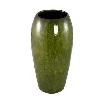 Pot – Ceramic Material, Smooth Surface, Dark Green Color, M – Tamica | PTMD