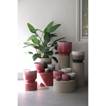 Pot – Ombre Design, Ceramic Material, Pink Color, S – Kyer | PTMD