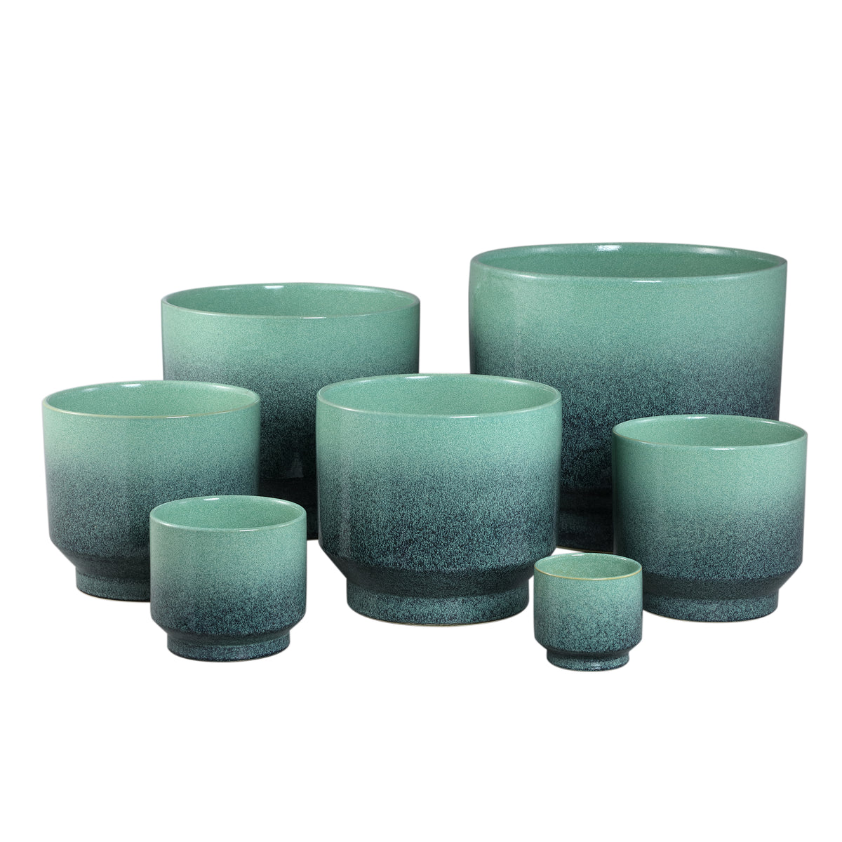Pot – Ombre Design, Ceramic Material, Turquoise Color, XXS – Kyer | PTMD