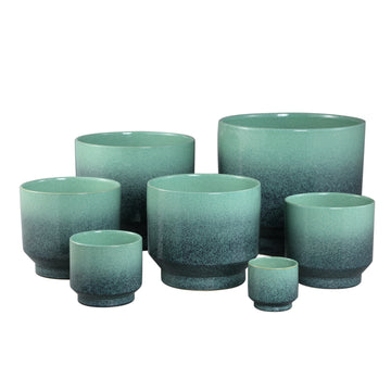 Pot – Ombre Design, Ceramic Material, Turquoise Color, XXS – Kyer | PTMD