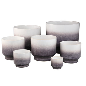 Pot – Light Brown Color, Ombre Finish, On Foot, Stoneware, XS – Kyer | PTMD