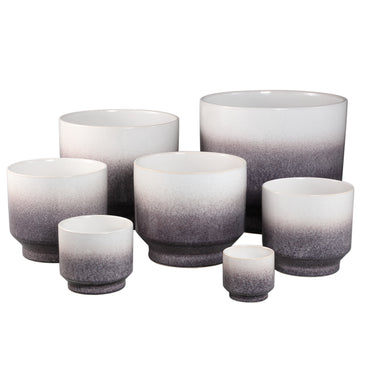 Pot – Light Brown Color, Ombre Finish, On Foot, Stoneware, XS – Kyer | PTMD