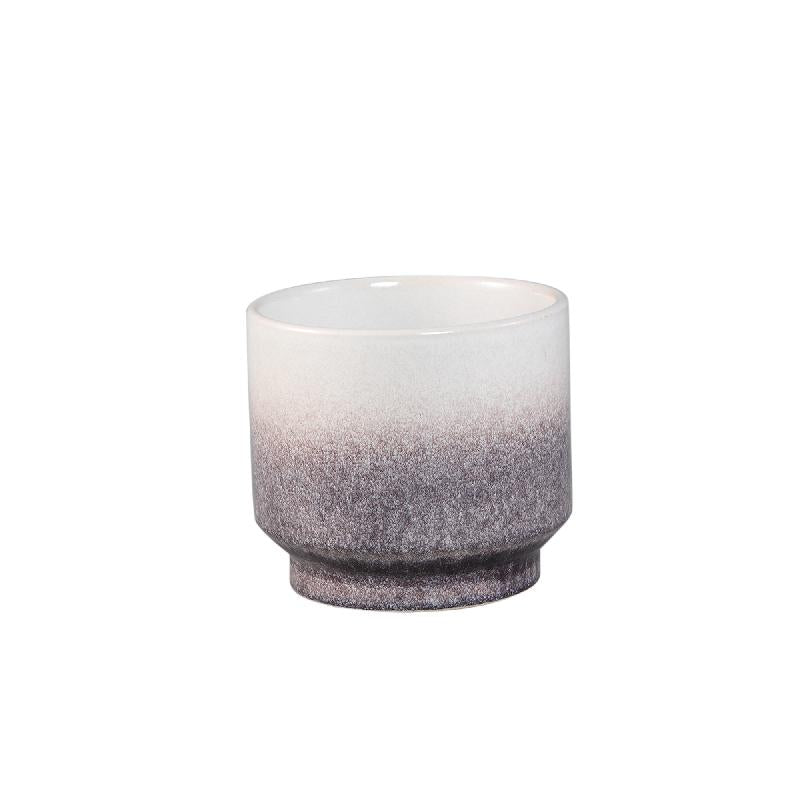 Pot – Light Brown Color, Ombre Finish, On Foot, Stoneware, XS – Kyer | PTMD