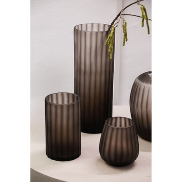 Schale – Massives Glas, Gerippte Struktur, Hellbraune Farbe – Kriste | PTMD