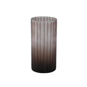 Vase - Solid Glass, Striped Texture, Beige Color M - Rora | PTMD