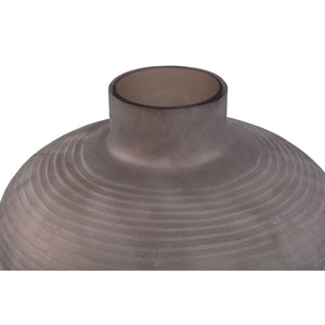 Vase – Massives Glas, Runde Form, Hellbraune Farbe L – Loreda | PTMD