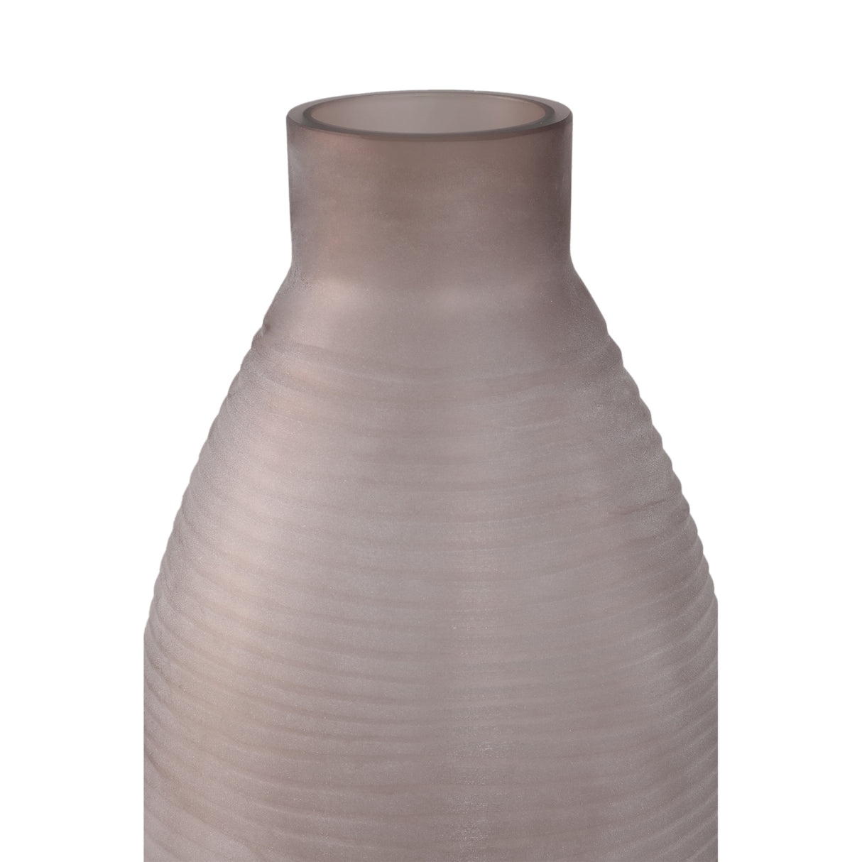 Vase - Solid Glass, Round Shape, Light Brown Color M - Loreda | PTMD