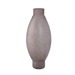 Vase - Solid Glass, Round Shape, Light Brown Color M - Loreda | PTMD