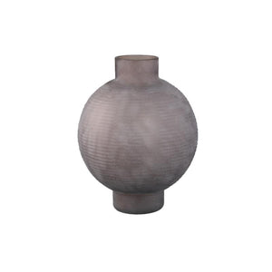 Vase – Massives Glas, Runde Form, Hellbraune Farbe L – Loreda | PTMD