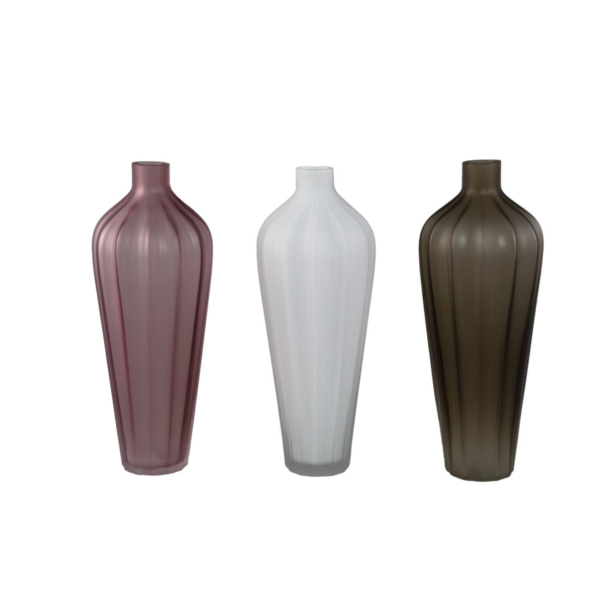 Vase – Weißes Glas, Glatte Oberfläche, Hoch – Aleiya | PTMD
