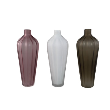 Vase – White Glass, Smooth Surface, Tall – Aleiya | PTMD