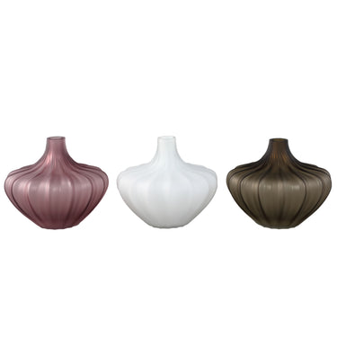 Vase – Weißes Glas, Glatte Oberfläche, Niedrig – Aleiya | PTMD
