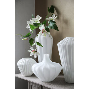 Vase – Weißes Glas, Glatte Oberfläche, Hoch – Aleiya | PTMD
