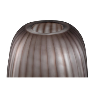 Vase – Solid Glass, Ribbed Structure, Light Brown Color L – Kriste | PTMD