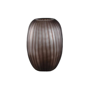 Vase – Solid Glass, Ribbed Structure, Light Brown Color L – Kriste | PTMD