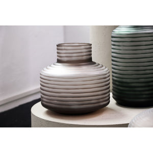 Vase - Solid Glass, Smooth Surface, Dark Green Color S - Kalyce | PTMD