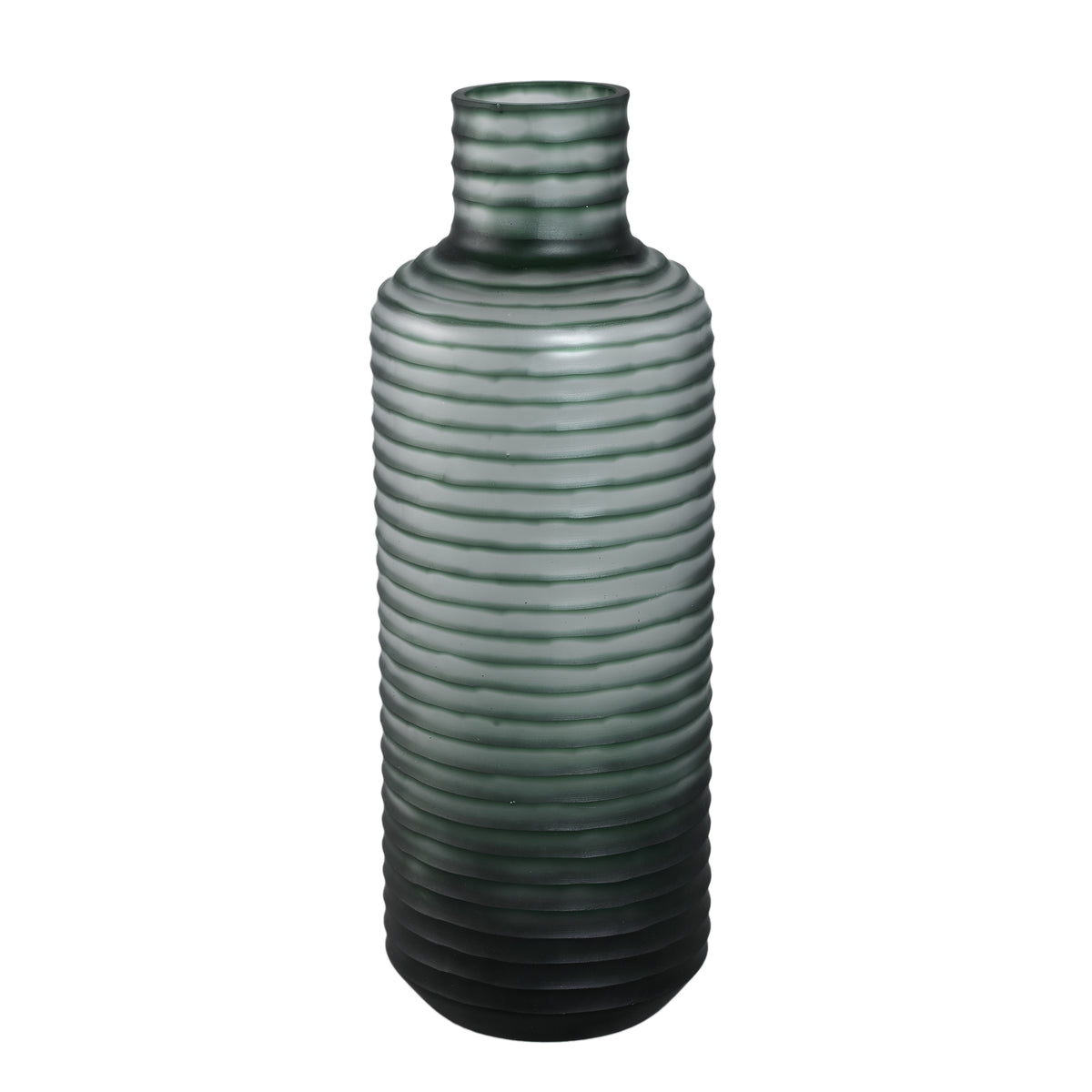 Vase - Solid Glass, Smooth Surface, Dark Green Color M - Kalyce | PTMD