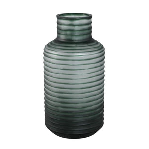 Vase - Solid Glass, Smooth Surface, Dark Green Color L - Kalyce | PTMD