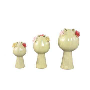 Vase – Yellow, Tulip Shape, Floral Motif, Stoneware, M – Jaleesa | PTMD