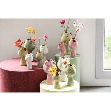 Vase - Tulip Design, Ceramic Material, White Color, M - Jaleesa | PTMD