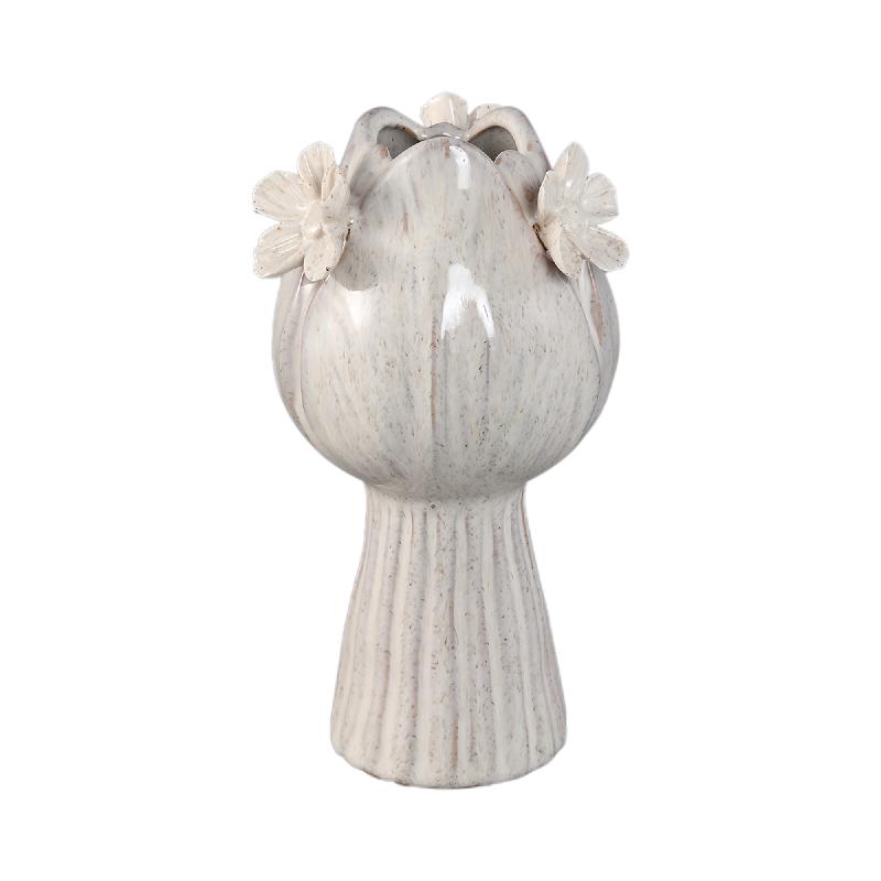 Vase – Tulip-shaped design, Ceramic material, White color, S – Jaleesa | PTMD