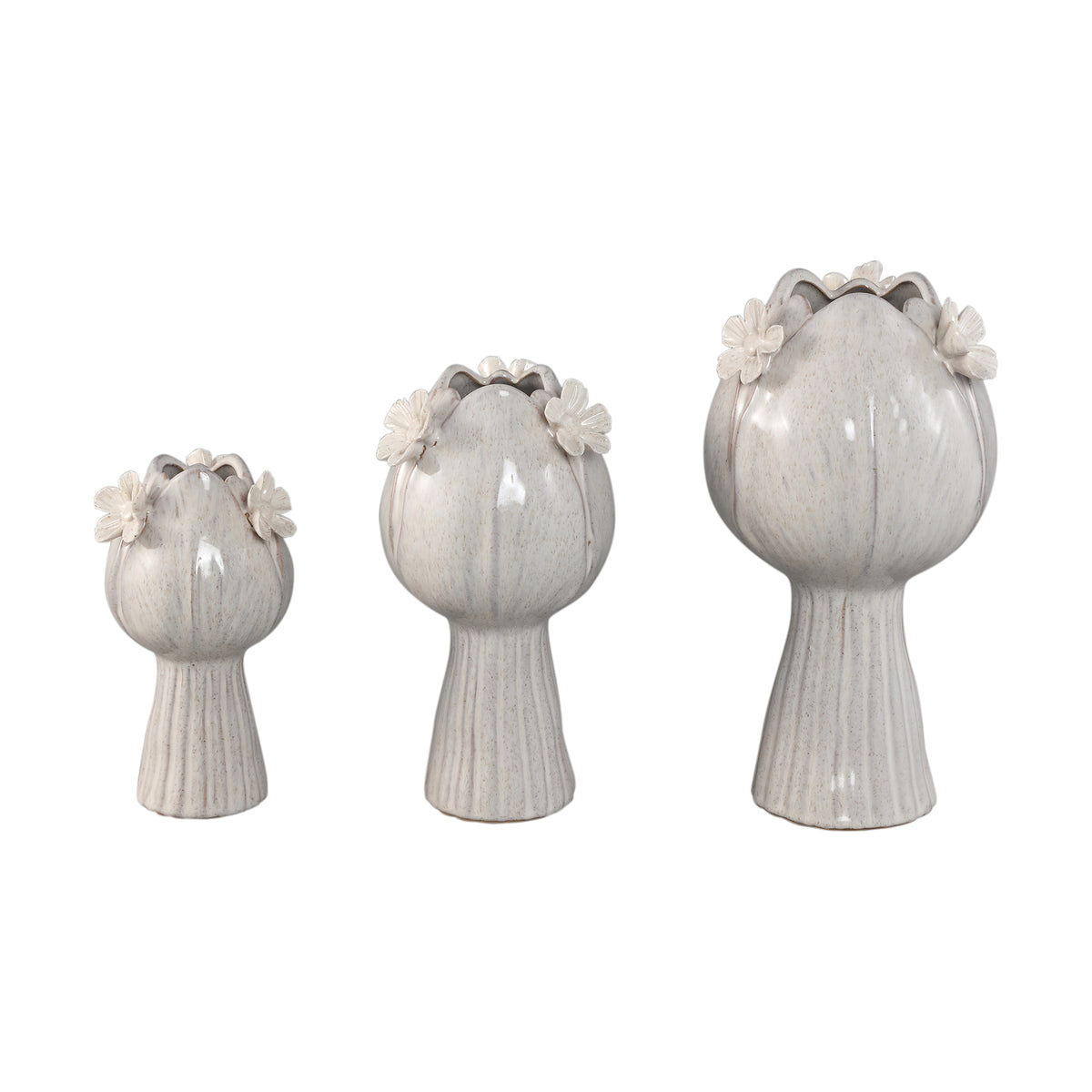 Vase – Tulip-shaped design, Ceramic material, White color, S – Jaleesa | PTMD