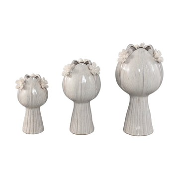 Vase - Tulip Design, Ceramic Material, White Color, M - Jaleesa | PTMD
