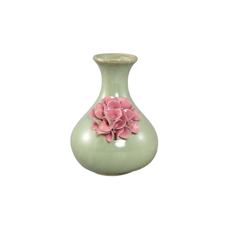 Vase – Rundes Design, Keramik Material, Grüne Farbe, A – Raileigh | PTMD