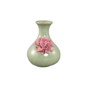 Vase – Rundes Design, Keramik Material, Grüne Farbe, A – Raileigh | PTMD