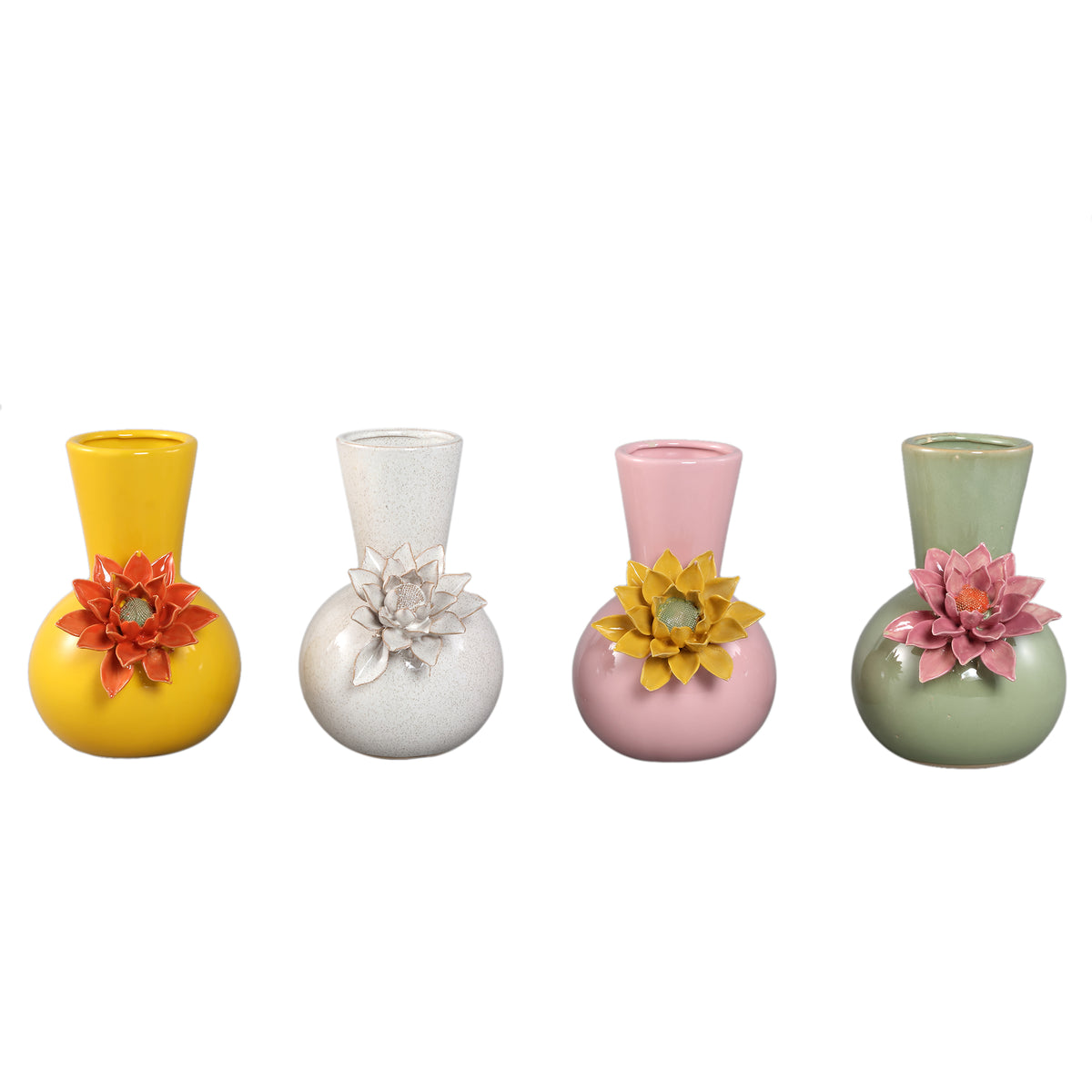 Vase – Round Design, Ceramic Material, Pink Color, B – Raileigh | PTMD