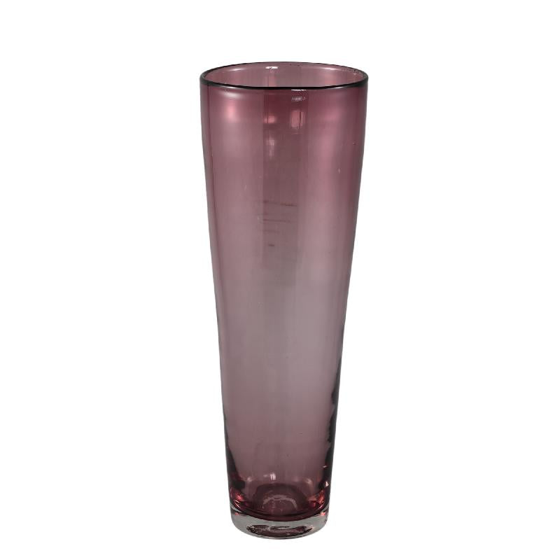 Vase - Pink Glass, With Handles, Round Shape, Large, L - Mehran | PTMD