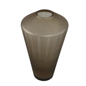 Vase – Braunglas, Linienmuster, Geschliffene Oberfläche, L – Damiri | PTMD
