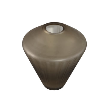 Vase – Braunglas, Linienmuster, Geschliffene Oberfläche, M – Damiri | PTMD