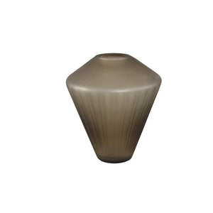 Vase – Braunglas, Linienmuster, Geschliffene Oberfläche, M – Damiri | PTMD